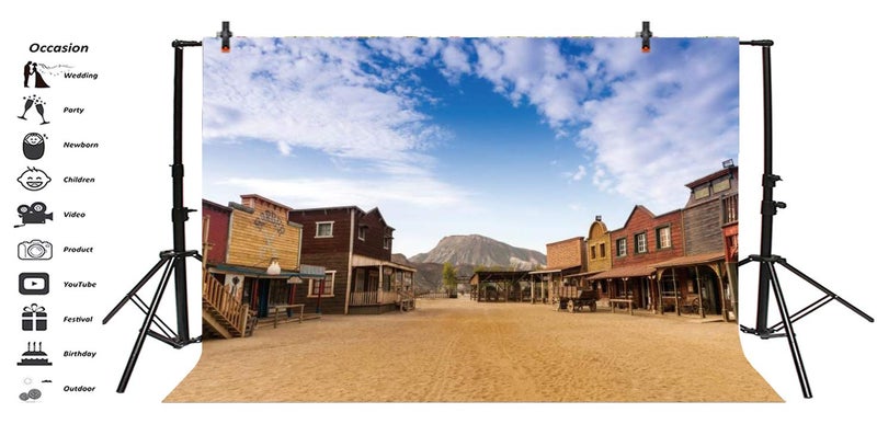 Yeele 9x6ft Old Western Cowboy Town Photography Backdrop Wild West Style Bar Wagon Carriage Background for Picture Kids Man Adult Photo Booth Shoot Vinyl Studio Props - Image 3